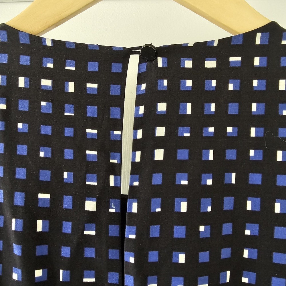 Kate Spade Silk Sz 12 Geometric Skater Dress New York Pleated Fit Flare Dress - Picture 4 of 12
